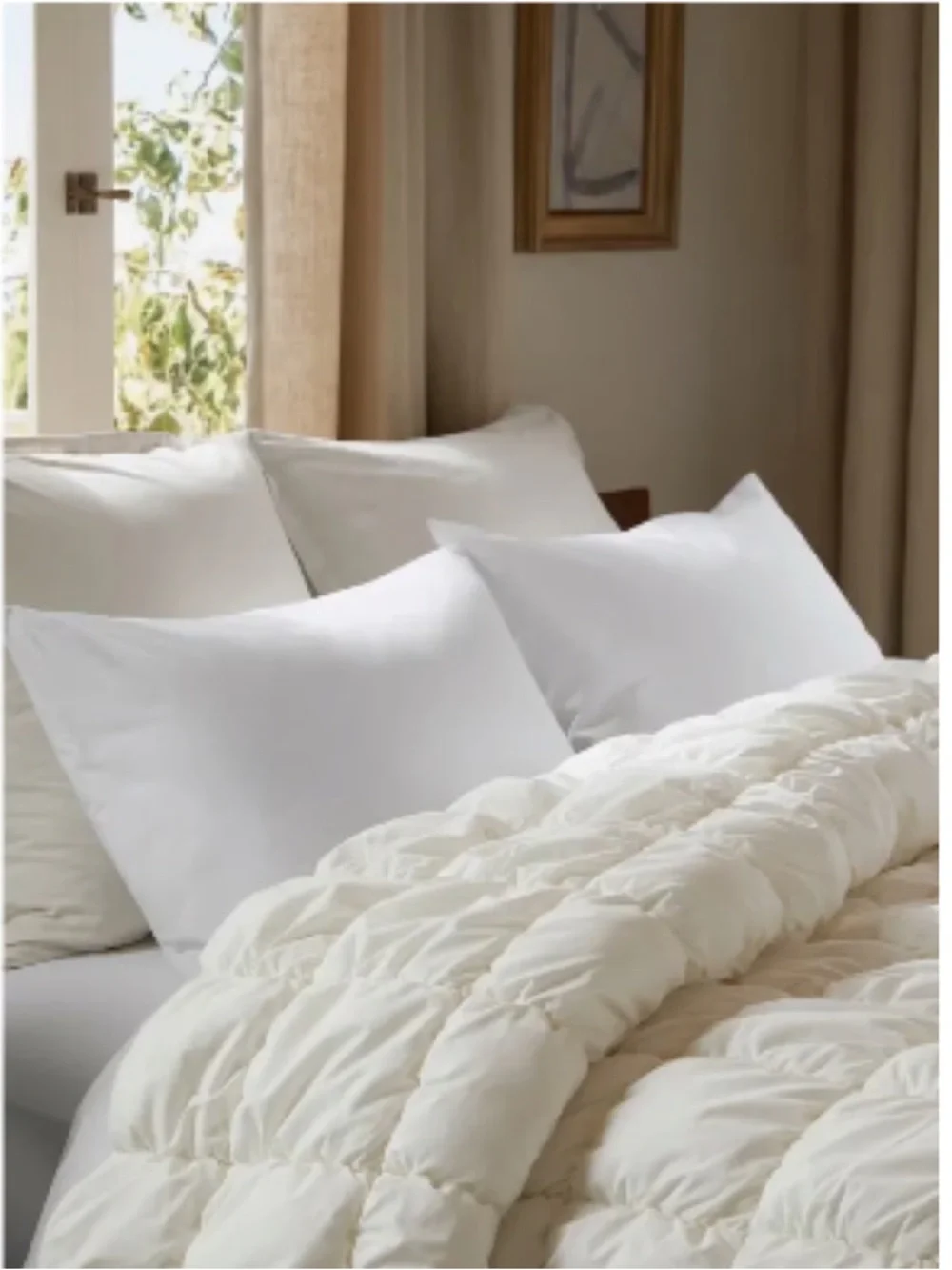 PARACHUTE 100% ORGANIC COZY COTTON Comforter white new KING/CAL KING